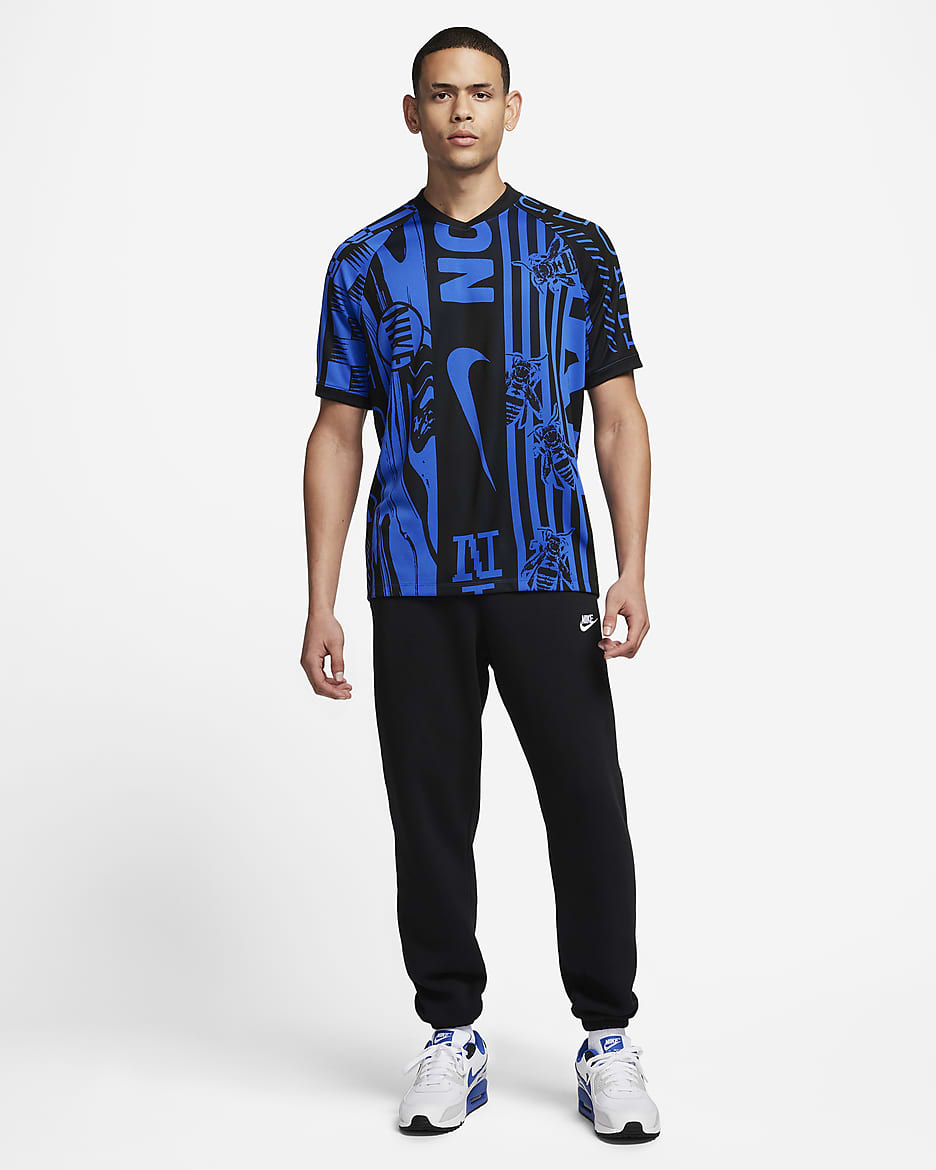 Blue nike football shirt fashion